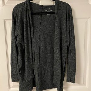 American Eagle Hooded Cardigan Gray